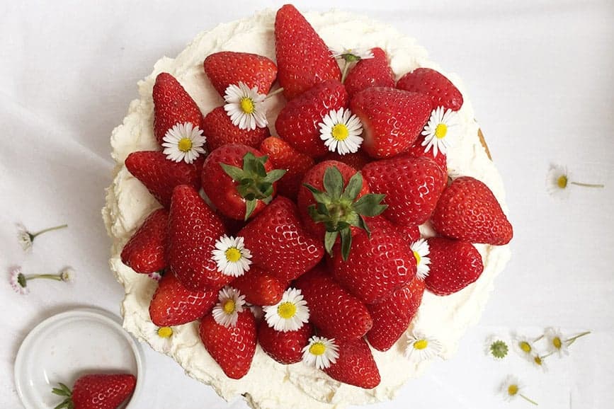 Easy Strawberry and Cream Layer Cake - All Kitchen Colours